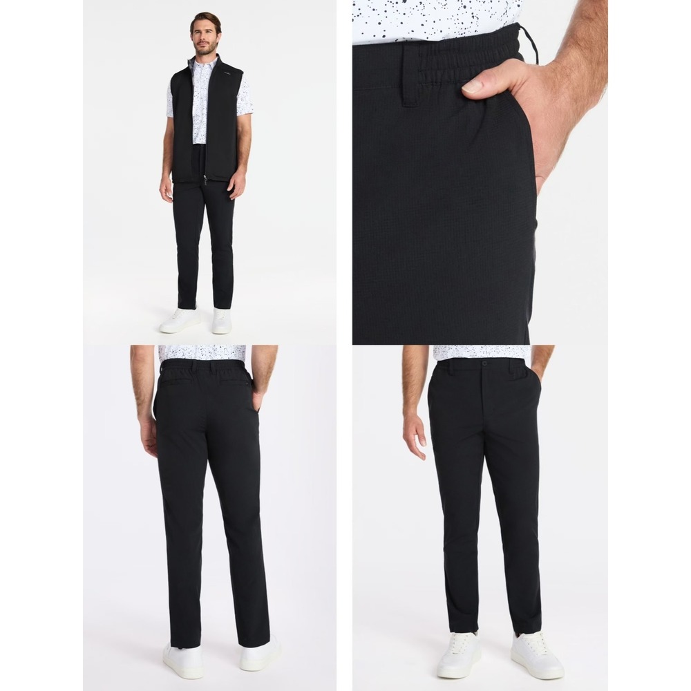 NWT Birdie Bound Golf Pants Mens XL Black Athletic Tapered Moisture Wicking